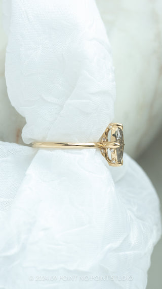 1.06 Carat Salt and Pepper Marquise Diamond Engagement Ring, Rhea Setting, 14K Yellow Gold