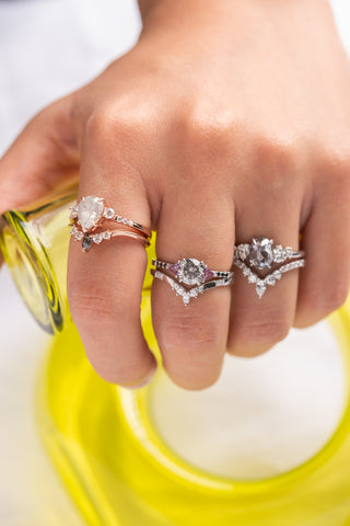 Custom Diamond and Alexandrite Eliza Engagement Ring