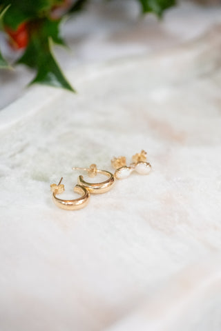 14.4mm Hoop Earrings, 14k Yellow Gold