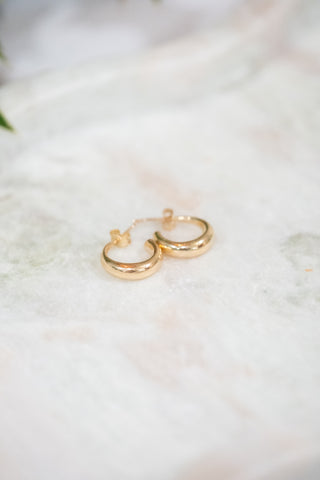 14.4mm Hoop Earrings, 14k Yellow Gold