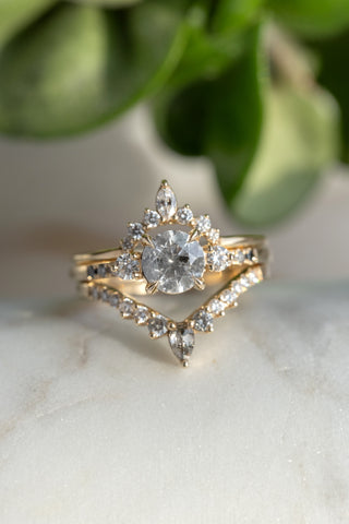 salt and pepper round diamond ring