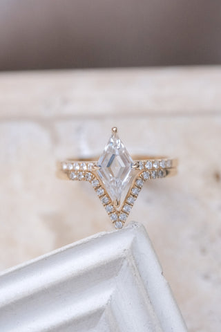 lozenge moissanite ring