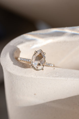 clear pear diamond ring