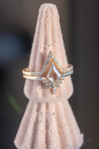 salt and pepper kite diamond ring