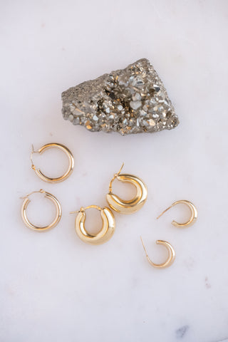 20mm Tube Hoop Earrings, 14k Yellow Gold