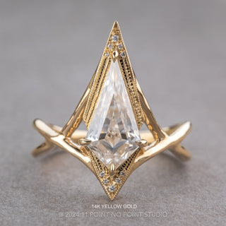 Kite Moissanite and Diamond Engagement Ring, Twisted Arwen Setting