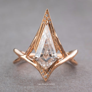 Kite Moissanite and Diamond Engagement Ring, Twisted Arwen Setting