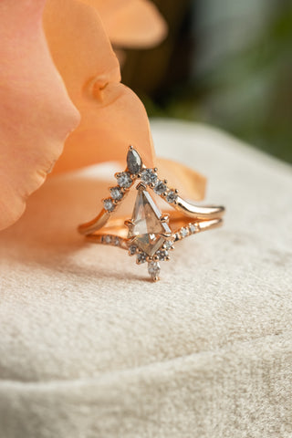 salt and pepper kite diamond ring