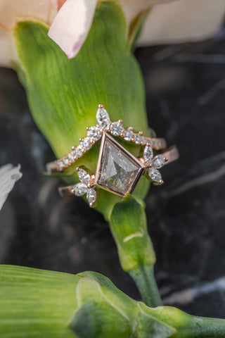 salt and pepper kite diamond ring