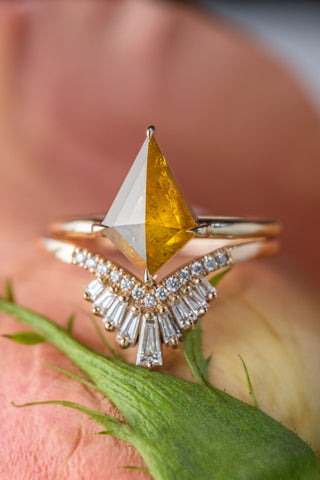 salt and pepper kite diamond ring