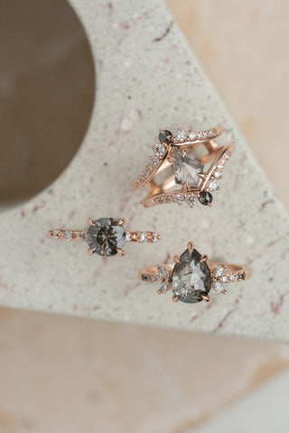 salt and pepper diamond engagement rings