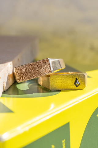 Custom Engraved Fingerprint Men's Signet Ring