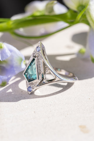 Custom Tourmaline Bezel Arwen Engagement Ring