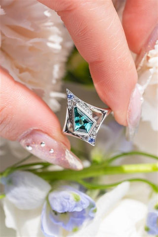 Custom Tourmaline Bezel Arwen Engagement Ring