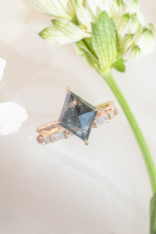 Baguette Diamond Wedding Band, Eternity Style, 14k Rose Gold