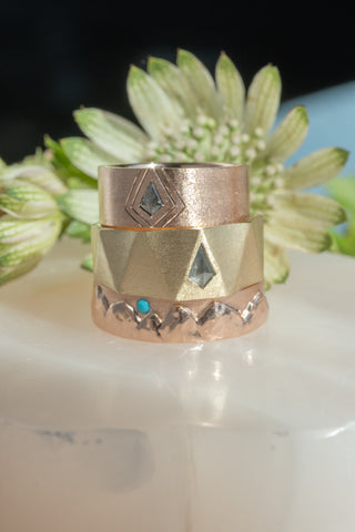 Custom Turquoise and Mountain Men's Wedding Band