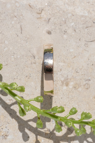 4mm Comfort Fit 14k Peach Gold Mens Wedding Ring, Polished