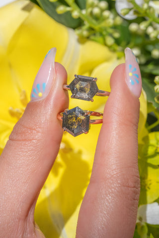 hexagon diamond engagement rings