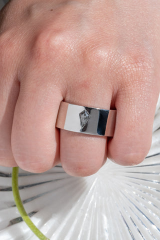 Kite Diamond Mens Wedding Band, Comfort Fit, Platinum