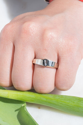 Salt and Pepper Diamond Mens Wedding Ring, Platinum