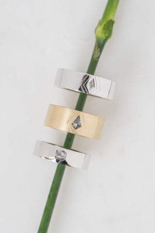 White Kite Sapphire Mens Wedding Band, Platinum