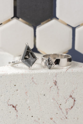 black diamond wedding set