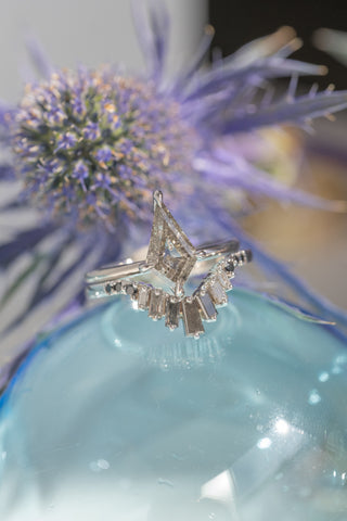 salt and pepper kite diamond ring