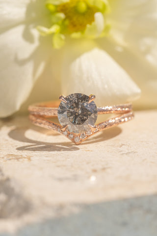 salt and pepper brilliant cut diamond ring