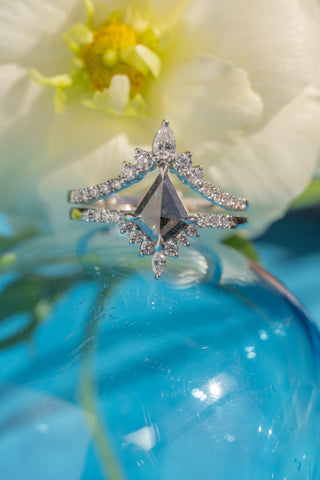 Extra Diamond Cassiopeia Wedding Band, 14k White Gold