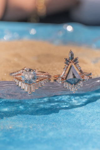 V-Shaped Carly Wedding Band, 14K Rose Gold