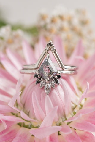 salt and pepper kite diamond ring