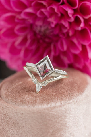 salt and pepper lozenge diamond ring