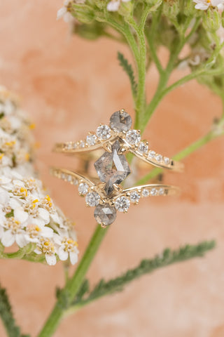 salt and pepper lozenge diamond ring