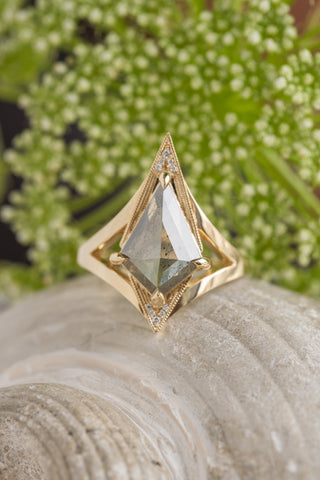 salt and pepper kite diamond ring