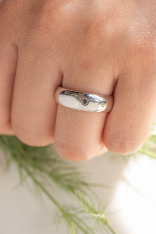 Black Diamond Men's Ring, Comfort Fit, Platinum