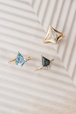 salt and pepper kite diamond ring