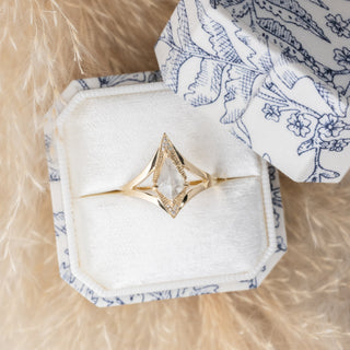 Blue Floral Single Slot Ring Box