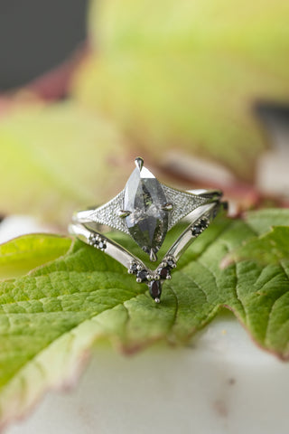 black marquise diamond ring