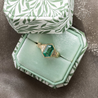 Green Leaf Single Slot Ring Box