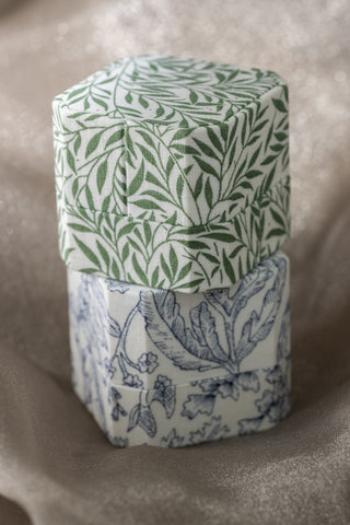 Blue Floral Single Slot Ring Box