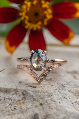 Vintage Vivian Wedding Band, 14k Rose Gold