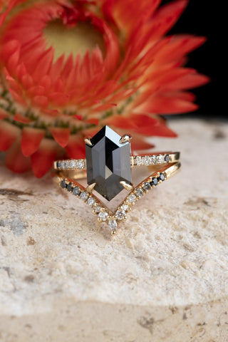 Ombre Diamond Wedding Band, Robin Setting, 14K Yellow Gold