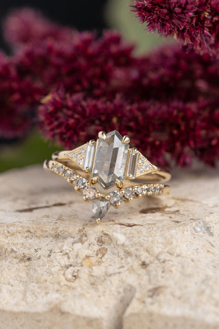 salt and pepper hexagon diamond 