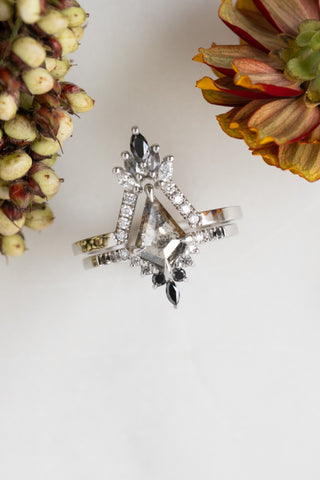 Marquise Diamond Wedding Band, Cleo Setting, Platinum