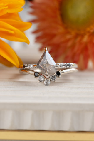 Ombre Pear Cassiopeia Diamond Wedding Ring, Platinum