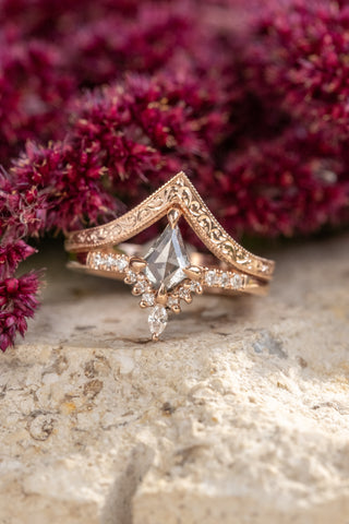 Vintage Vivian Wedding Band, 14k Rose Gold