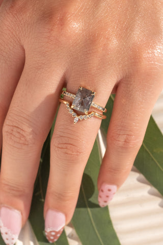 Large Etta Diamond Contour Setting, 14k Yellow Gold