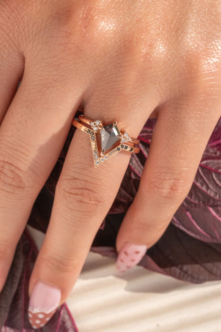 Ombre Diamond Wedding Band, Valeria Setting, 14k Rose Gold