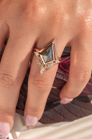 Single Diamond Victoria Wedding Band, 14k Rose Gold