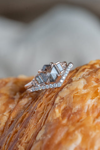 hexagon diamond engagement rings